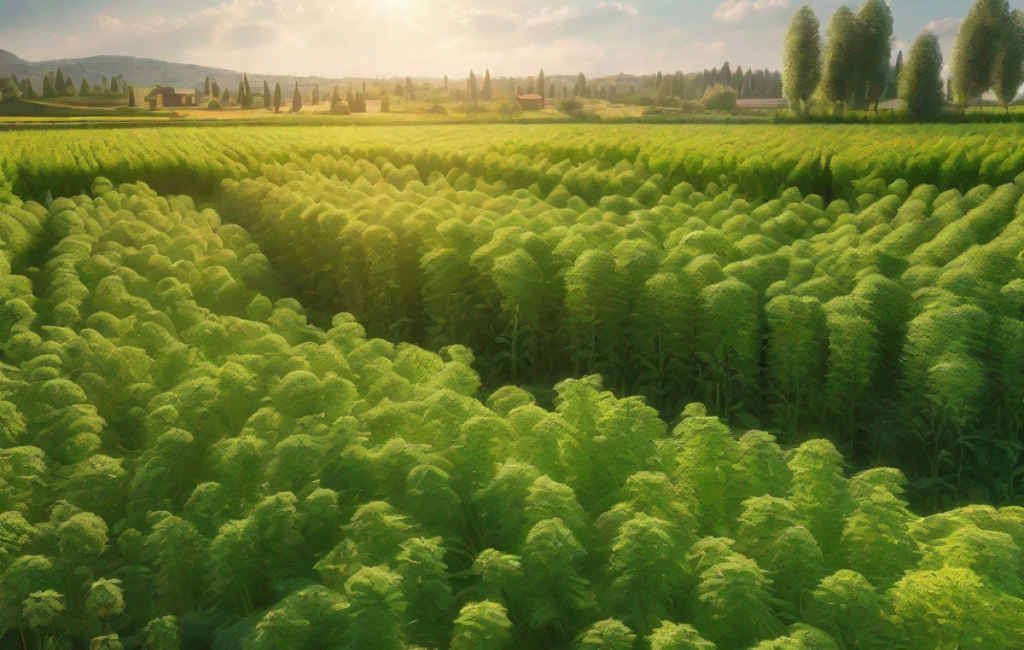 Champs de blé verdoyants sous le soleil à Podor montrant une récolte abondante