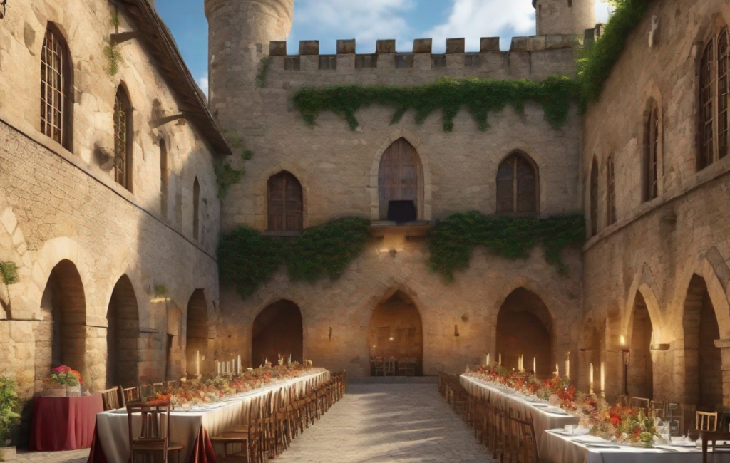 Un banquet festif s'installe dans le château fort de Sedan