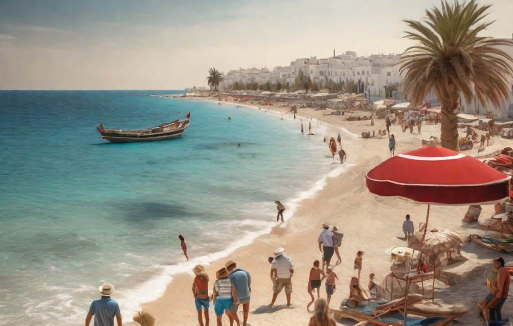 Touristes profitant des plages tunisiennes