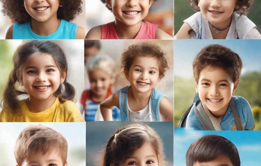 Enfants souriants participant à diverses activités