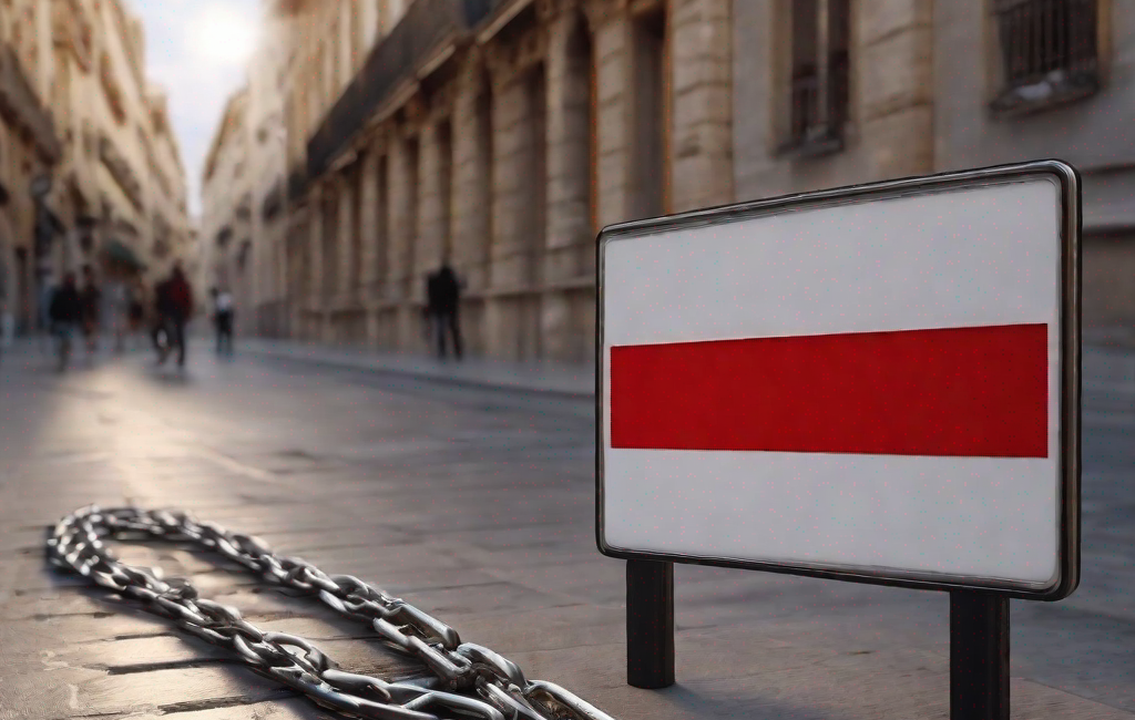 Un cadenas ouvert avec un panneau Attention à Montpellier
