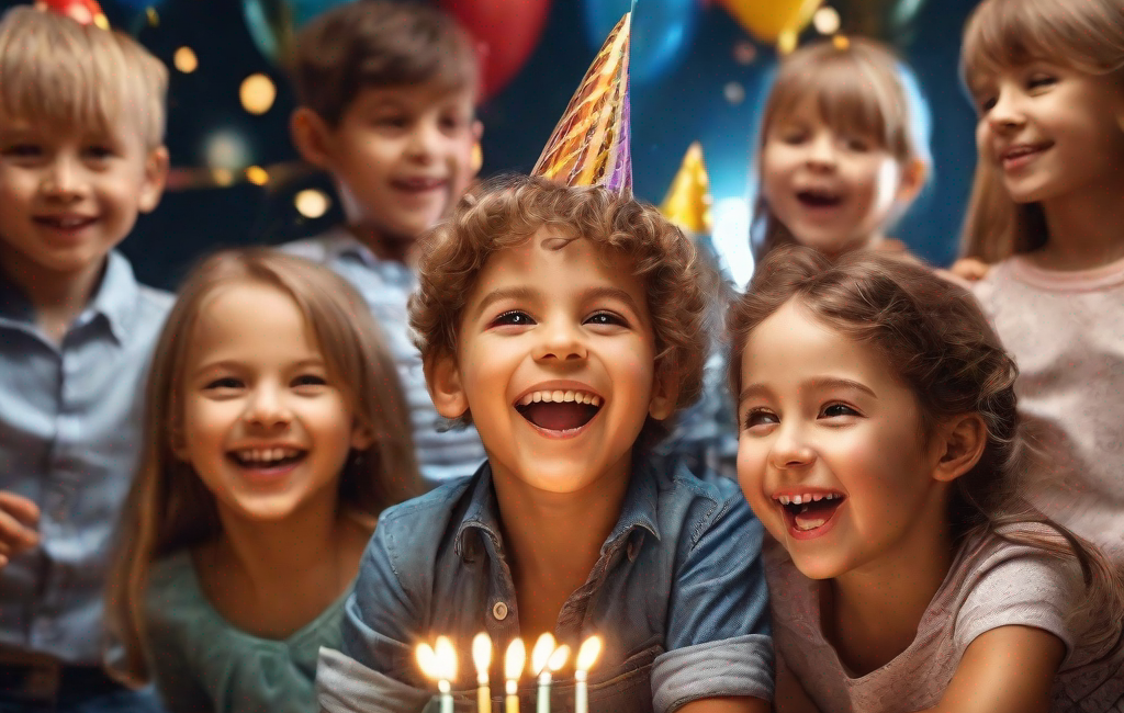 Enfants joyeux célébrant un anniversaire festif