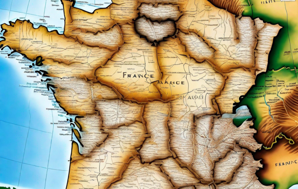 Carte de France avec itinéraires de road trip