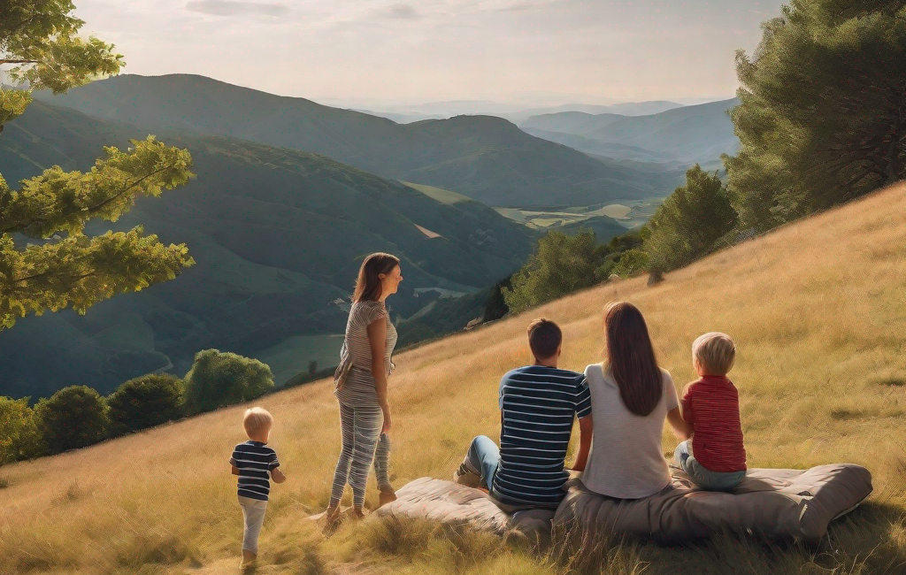 Famille profitant d'un week-end près du Mont-Aigoual
