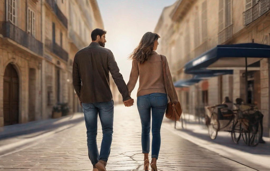 Couple tenant mains à Montpellier