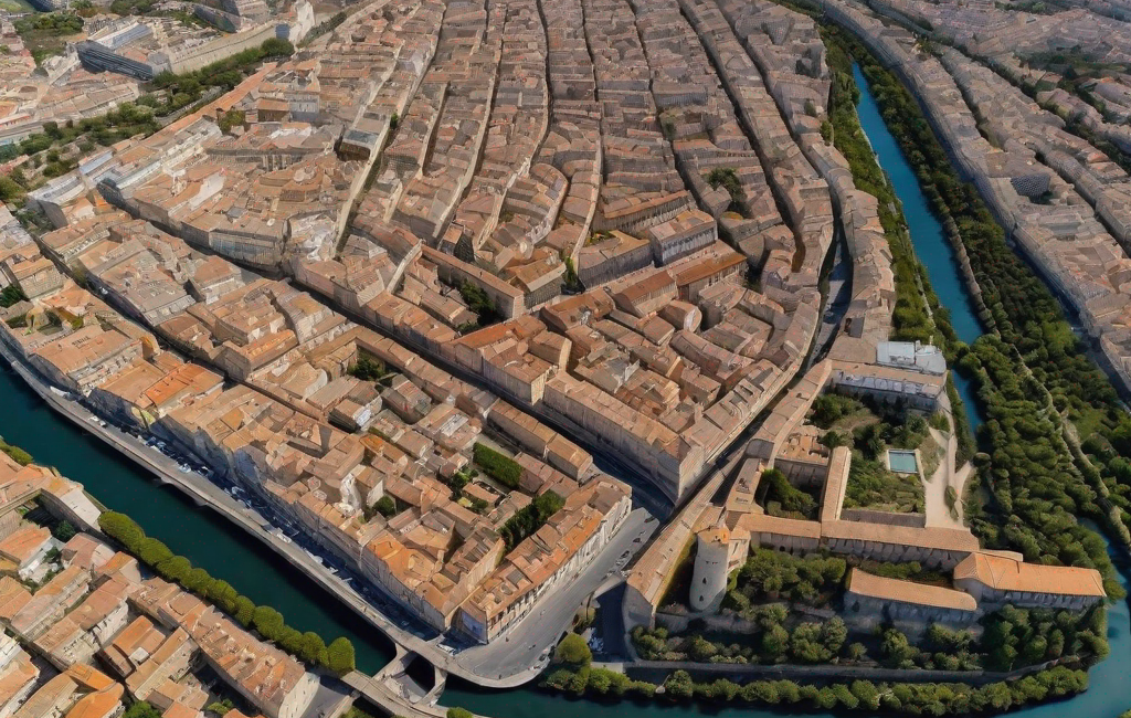Vue aérienne de Béziers