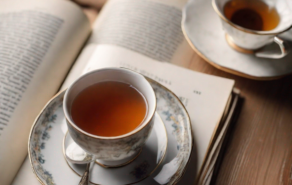 Thé et livre sur l'art de choisir