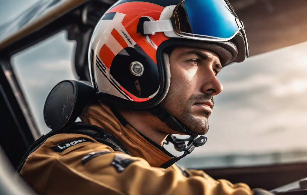 Pilote concentré avant la course