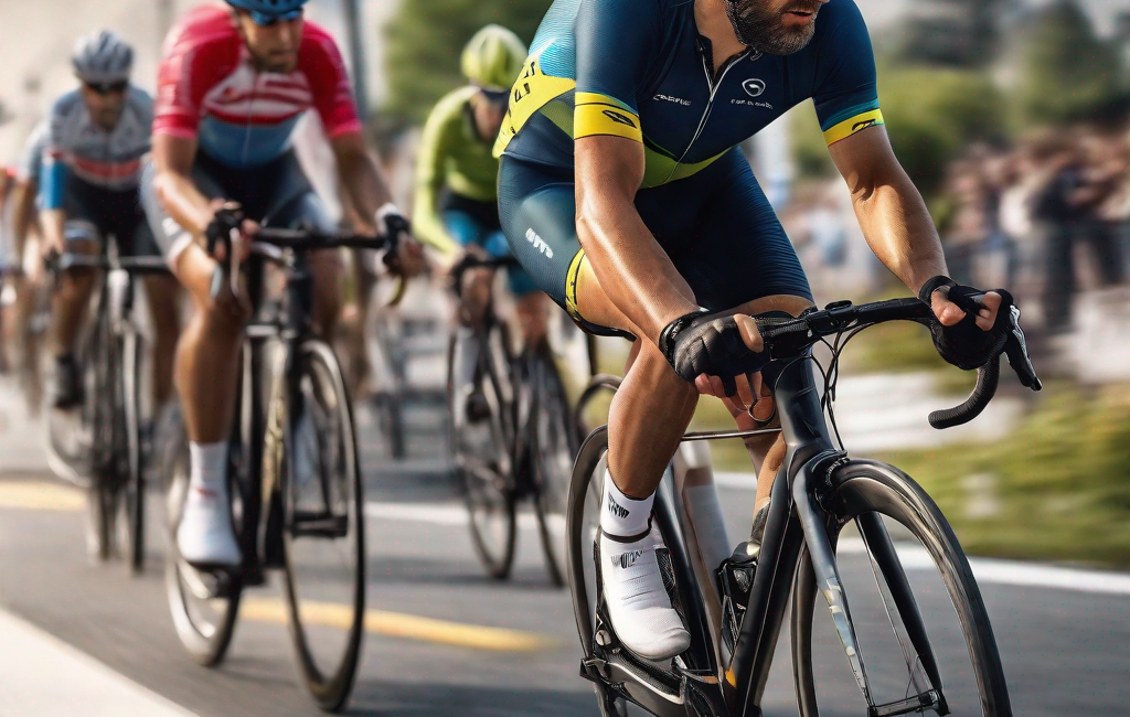 Cycliste VTT en action