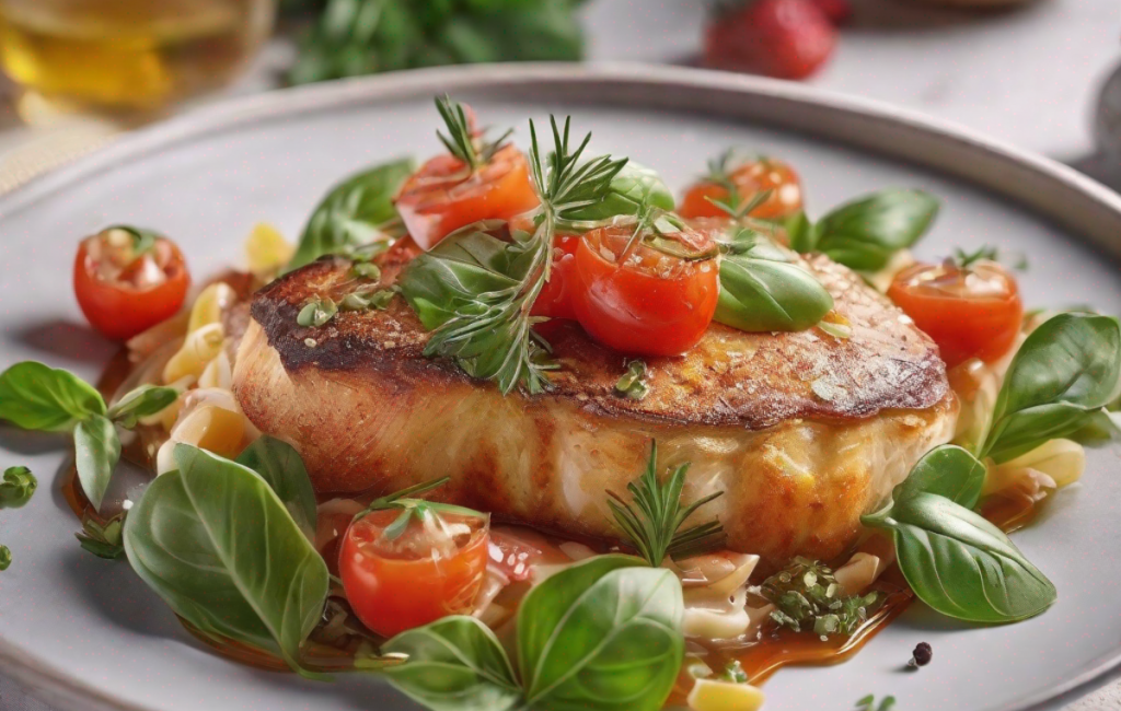 Plat français savoureux avec ingrédients frais