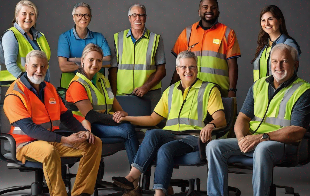 Bénévoles aidant en fauteuil