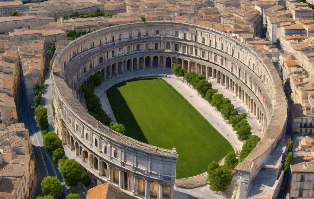 Vue panoramique de Nîmes