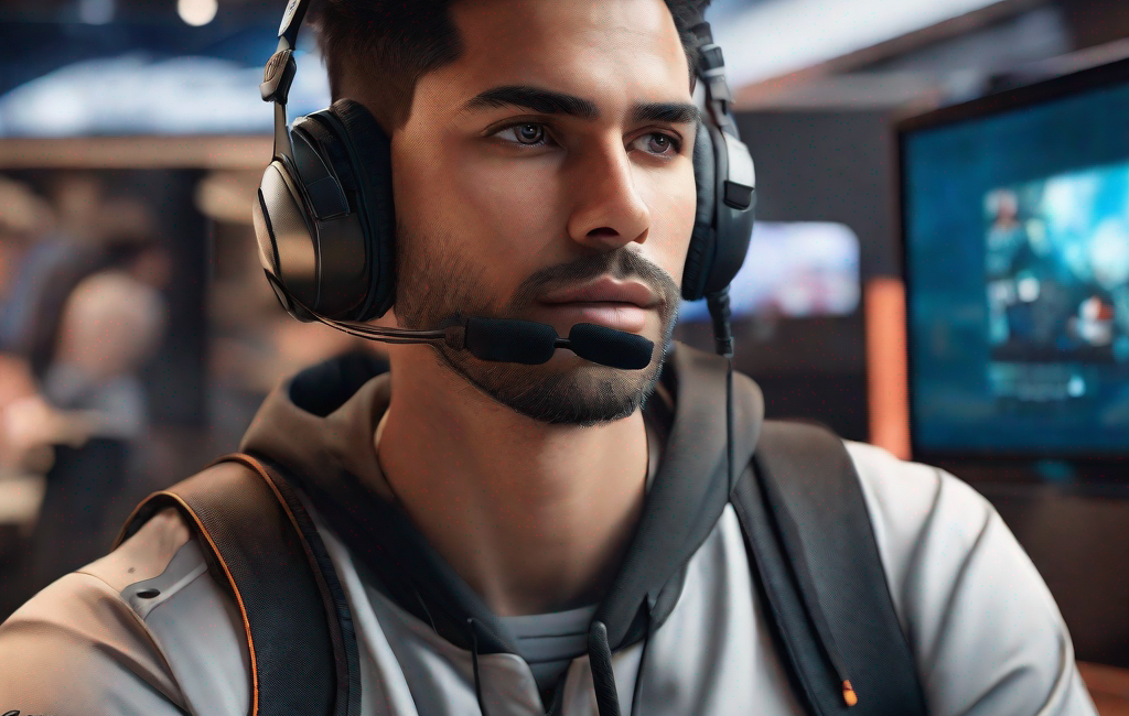 Joueur avec console et écran