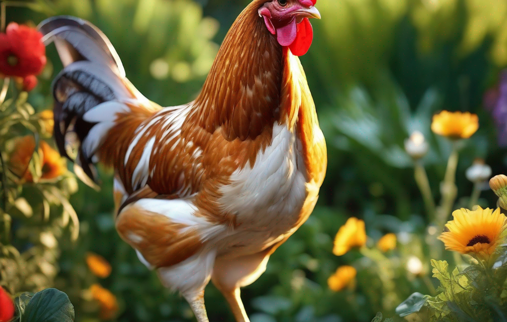 Poules picorant dans un jardin