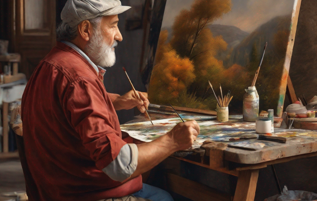 Artiste peignant en Occitanie