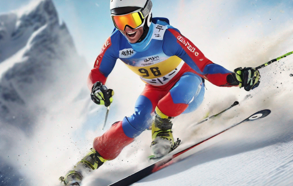 Skieur en action lors de la Coupe du monde