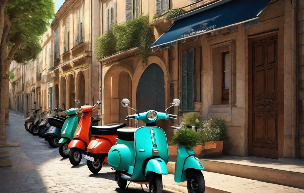 Garage avec scooters à Montpellier