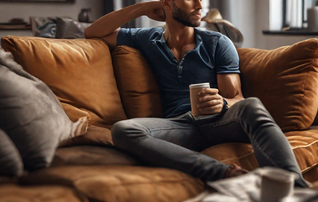 Ado affalé sur canapé, désordre autour de lui