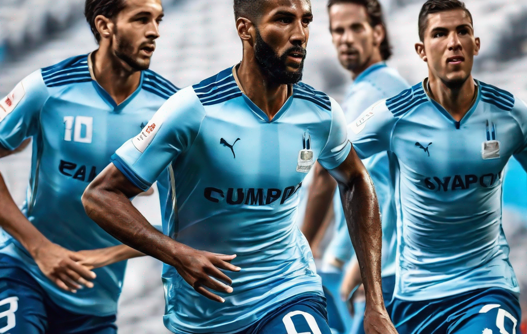 Joueurs de l'Olympique de Marseille en action