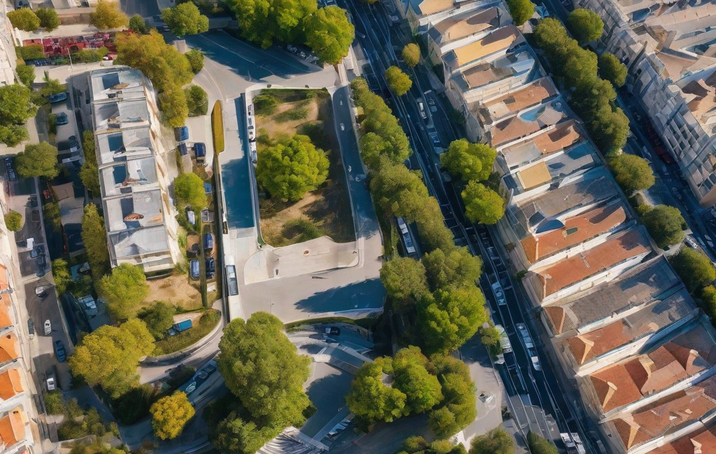 Vue aérienne du parking près de la gare Saint-Roch à Montpellier