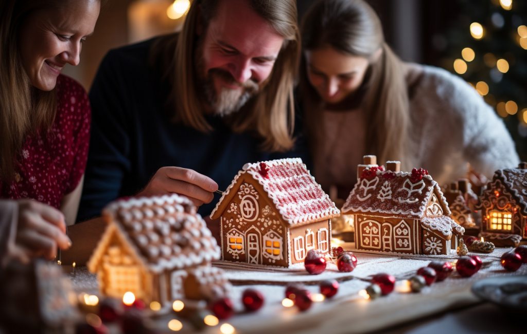 Globe et décorations de Noël