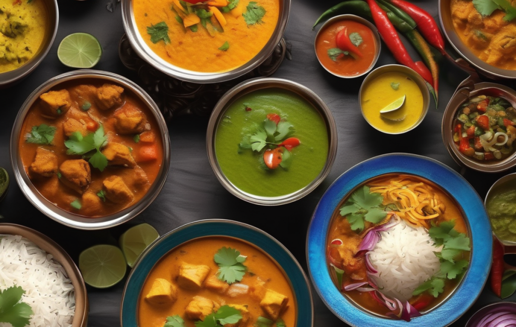 Plats indiens colorés