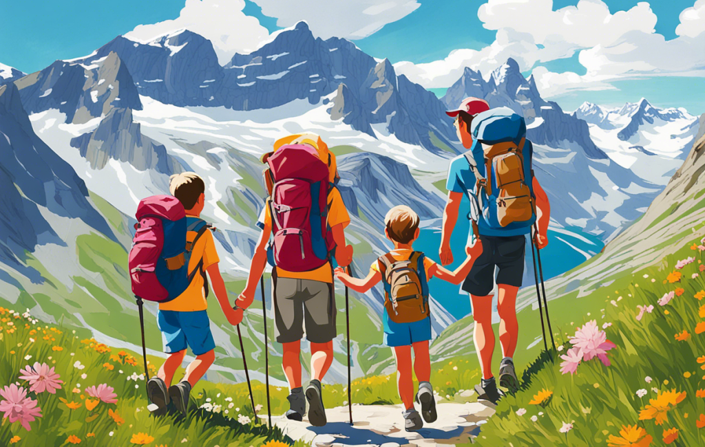 Famille randonnée montagne Tignes