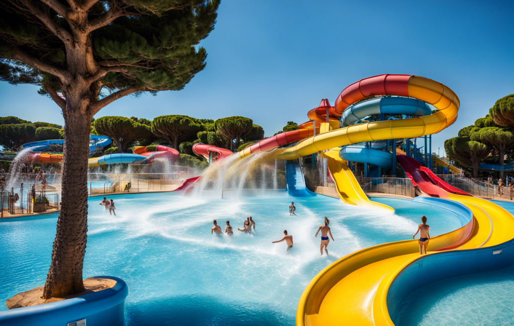 parc aquatique avec toboggans