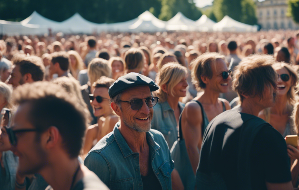 Foule joyeuse découvrant divers jeux lors du festival à Monteux