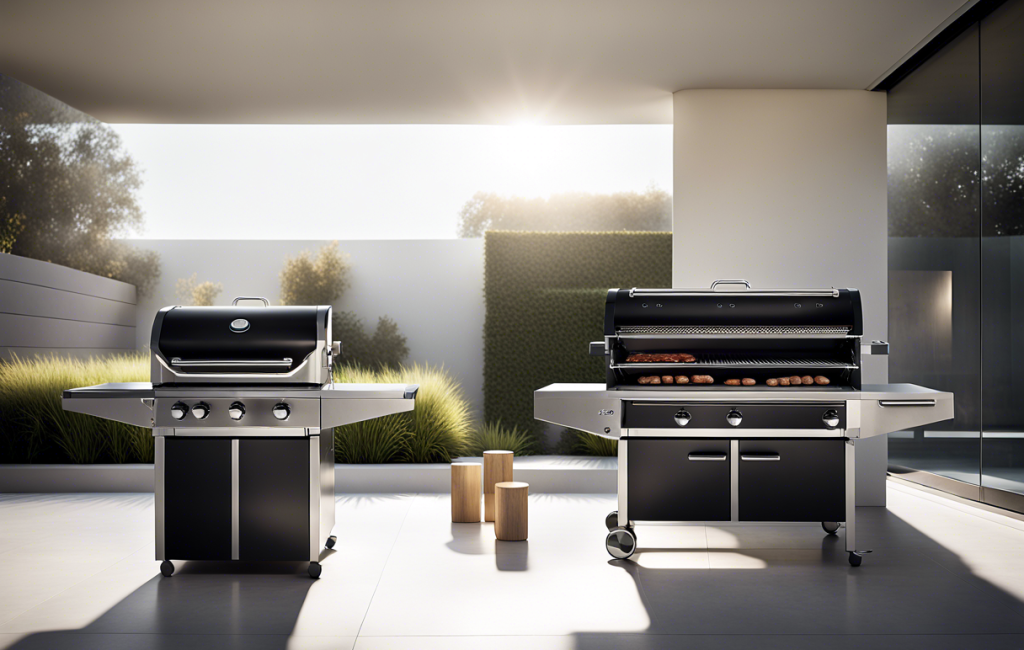 Barbecue vertical moderne en action