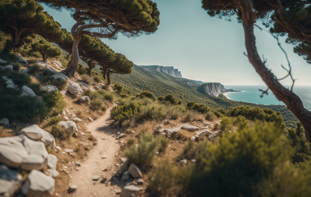 Vue des sentiers du Massif de la Gardiole