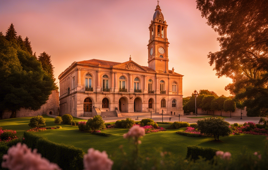 Mairie de Gigean avec ciel bleu