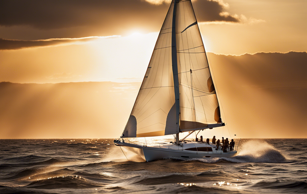 voile en pleine course sur l'eau