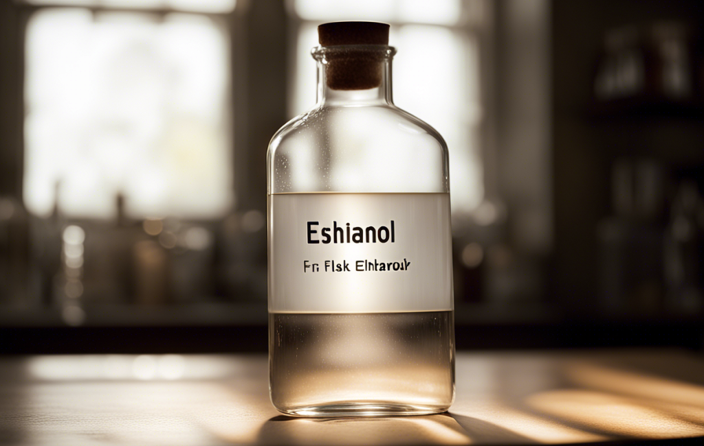 éthanol liquide transparent en verre