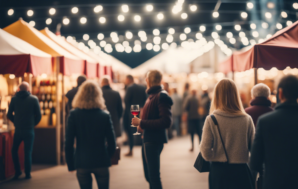 Salon de Plabennec 2024 avec stands de vins et visiteurs