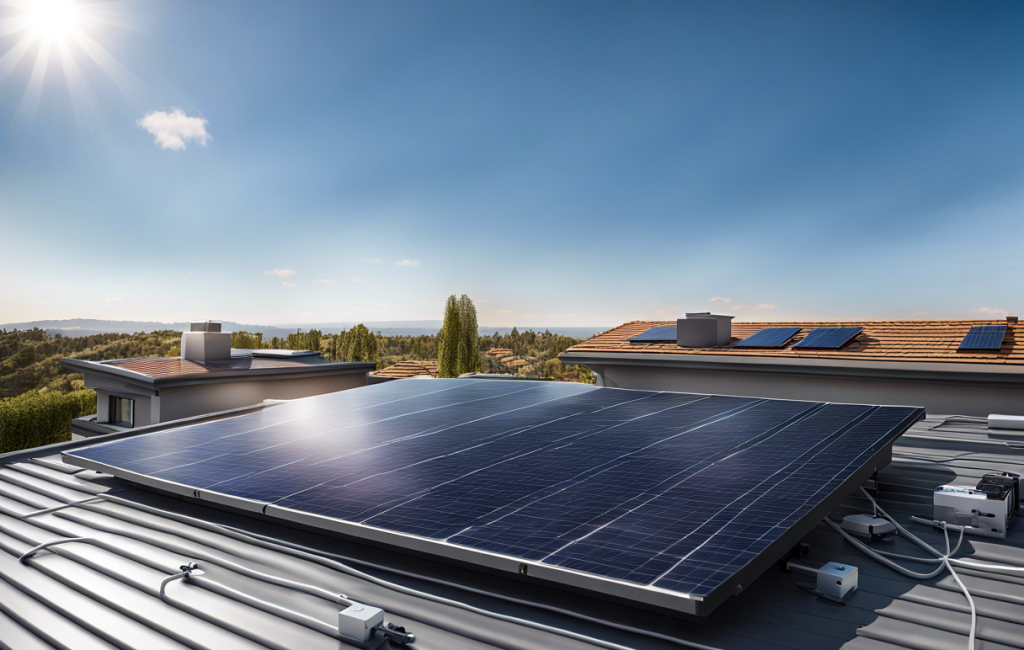 Panneau solaire installé sur un toit résidentiel