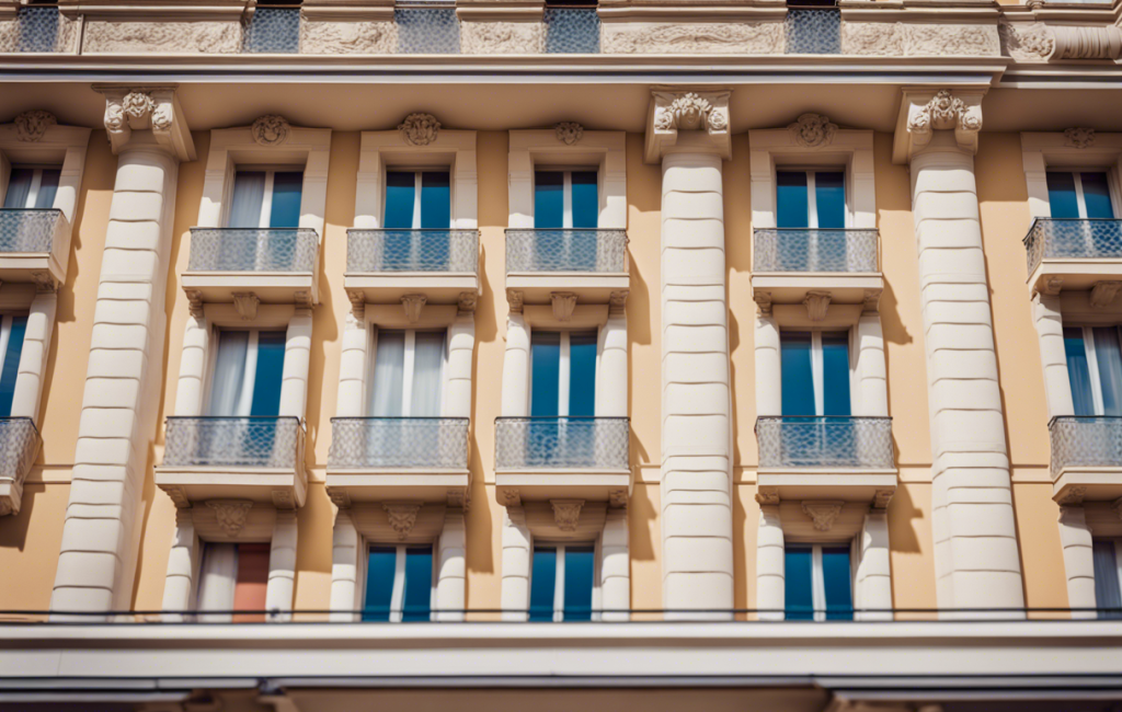 Façade rénovée de l'hôtel Gounod à Nice