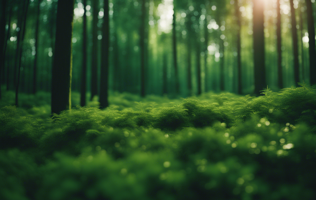 Scène théâtrale en forêt verdoyante