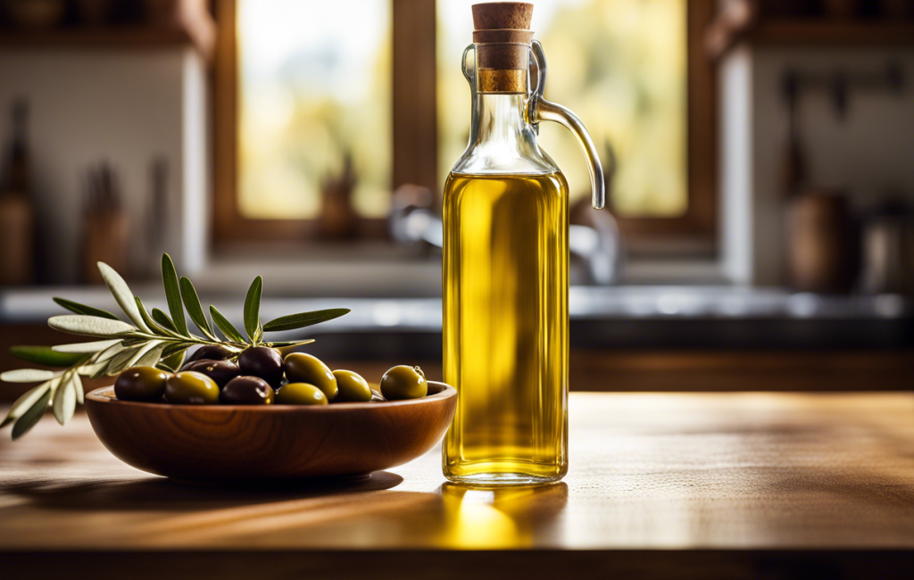 Bouteille d'huile d'olive sur fond de prix élevés
