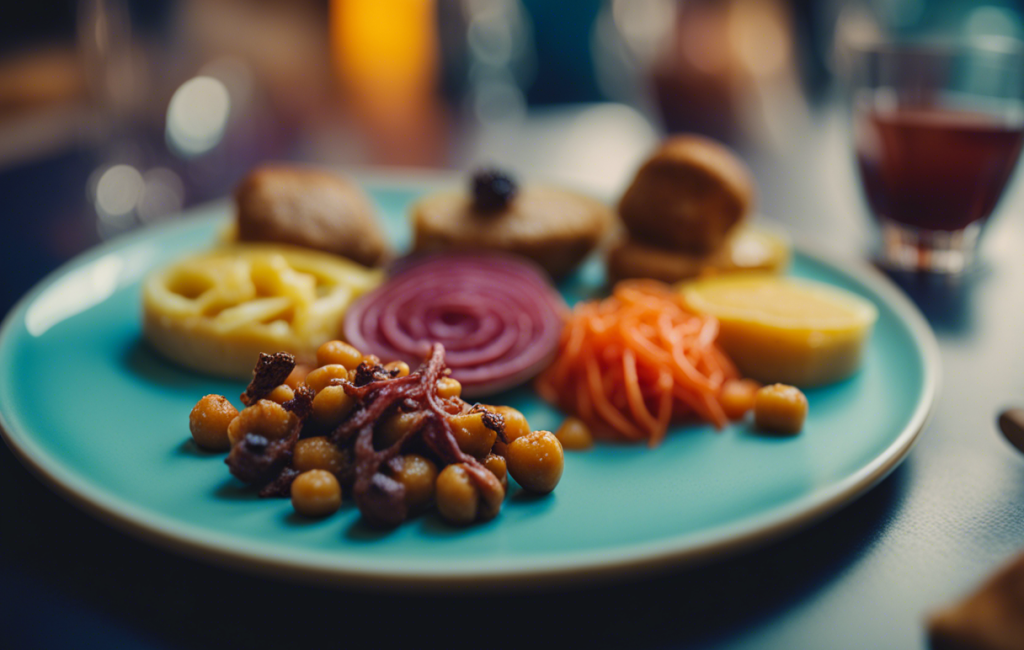 Assiette colorée de spécialités culinaires lyonnaises