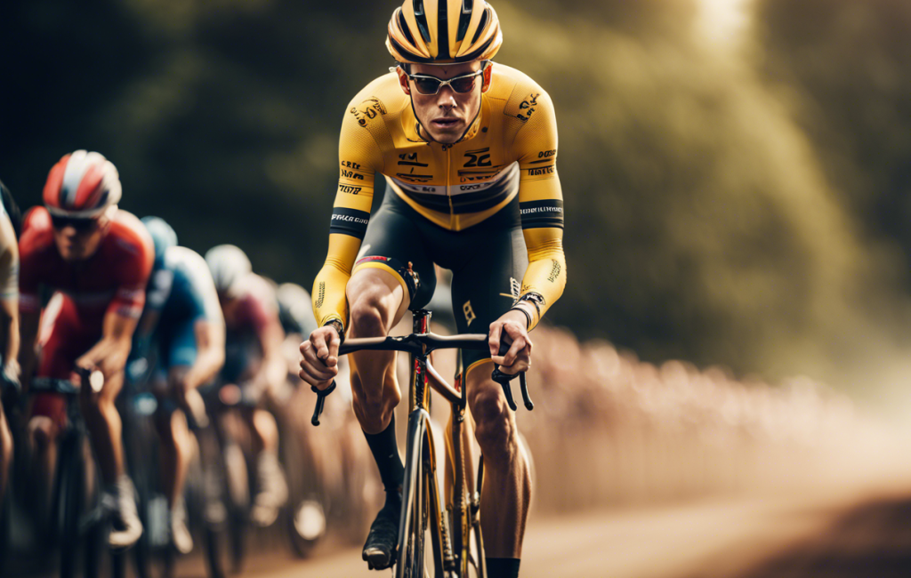 Wout van Aert en pleine course, concentré sur sa stratégie
