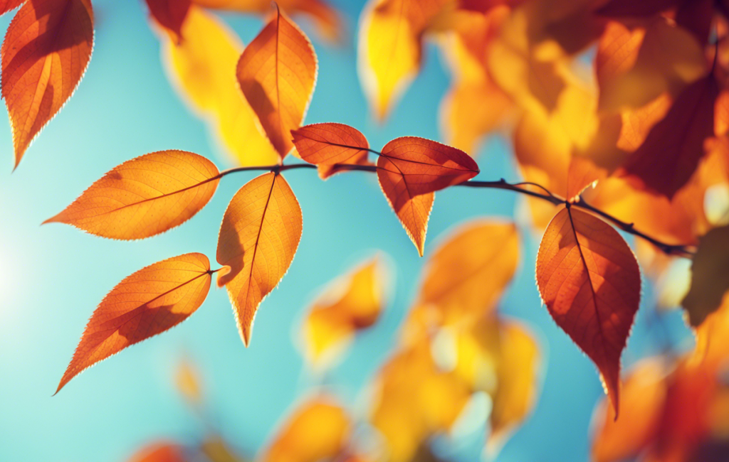 Couleurs vives des feuilles sous un ciel dégagé