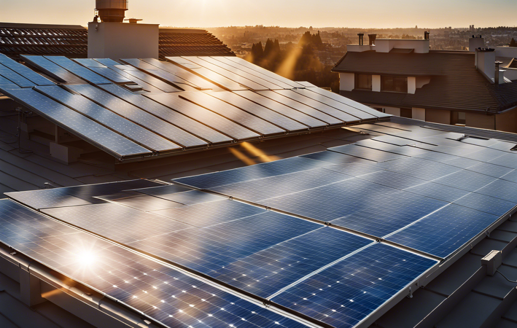 Panneaux solaires captant la lumière du soleil