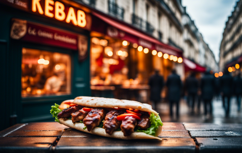 Kebab savoureux avec garnitures fraîches à Paris