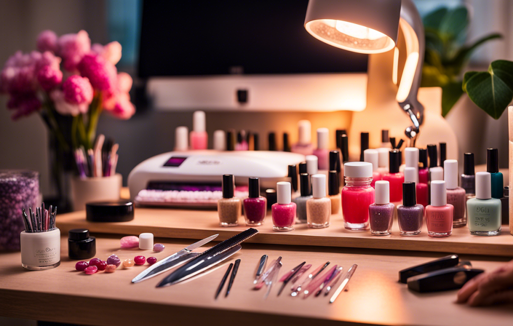 Prothésiste ongulaire appliquant du gel sur des ongles