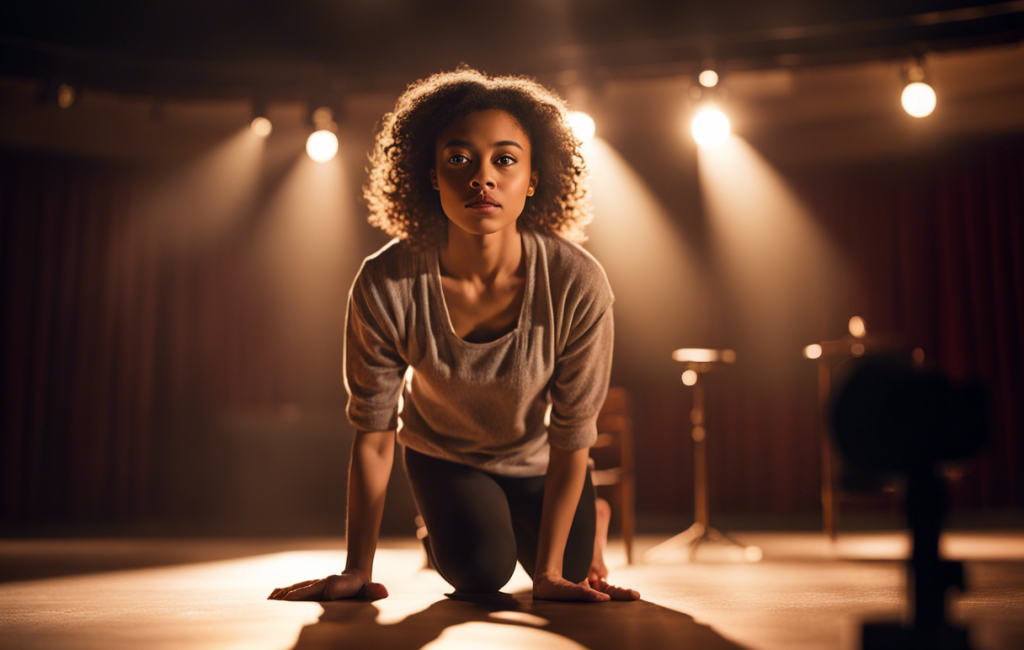 Femme en train de jouer un rôle sur scène