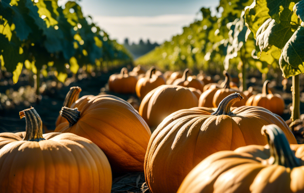 Citrouilles lumineuses dans un champ sous la lune