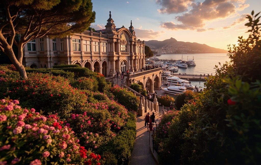 Personne heureuse avec drapeau de Monaco en arrière-plan