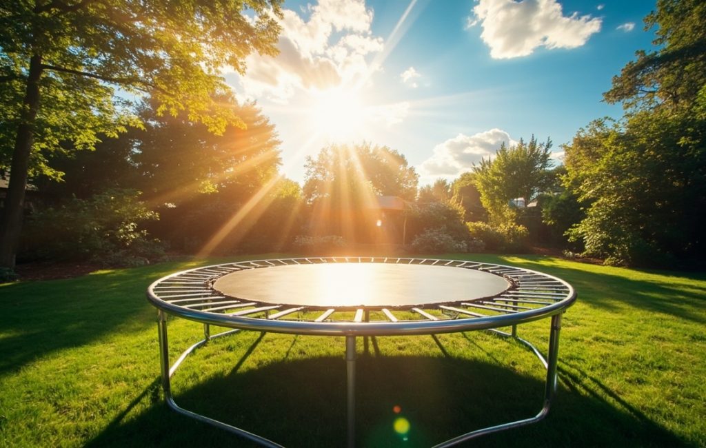 trampoline de fitness en plein air avec utilisateur