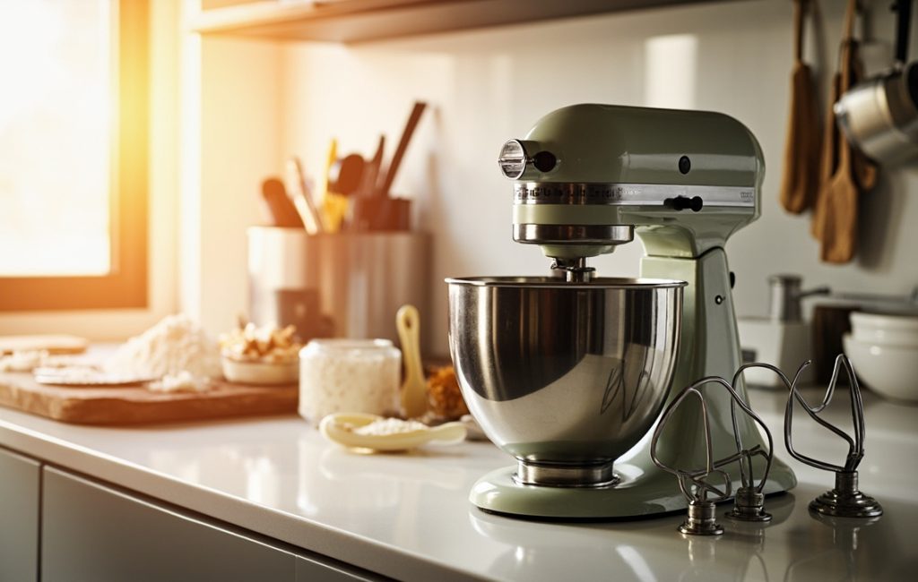 robot patissier en action avec ingredients frais